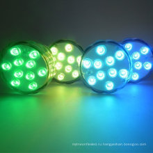 Красивая 10-светодиодный RGB погружной LED свет, Мульти цвета Водонепроницаемый Свадебная вечеринка Ваза основание Цветочный свет + пульт дистанционного управления
